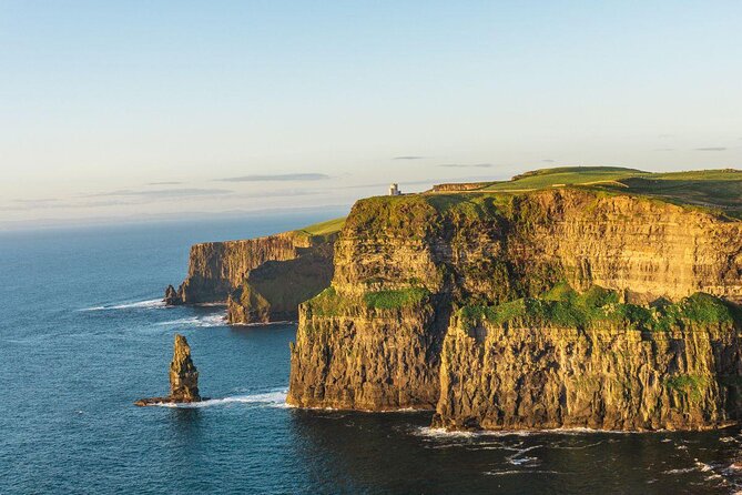 The Cliffs of Moher dropping into the Atlantic on a clear morning