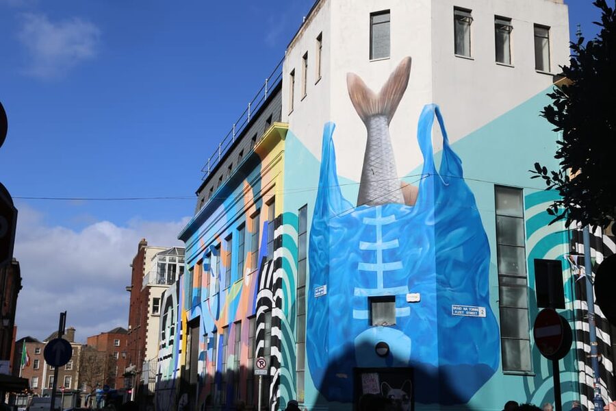 Street Art Walking Tour - Temple Bar beyond the pub signs