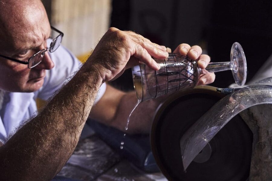 Waterford: House of Waterford Factory Tour - Wooden molds and molten crystal in the first working rooms